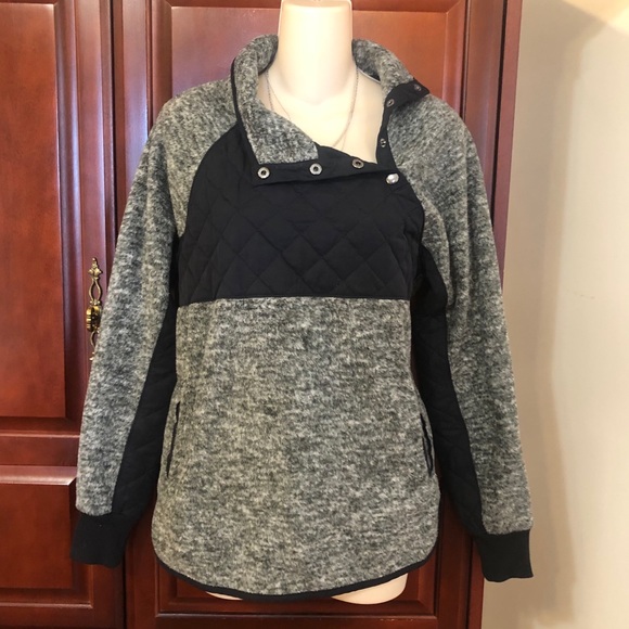 abercrombie & fitch ASYMMETRICAL SNAP-UP FLEECE - Picture 5 of 11